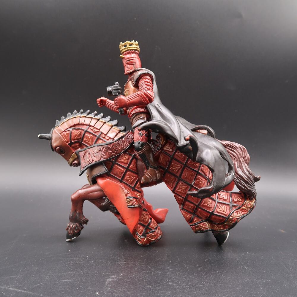 Papo Red Knight Horseback Figure Fantasy Medieval Incomplete